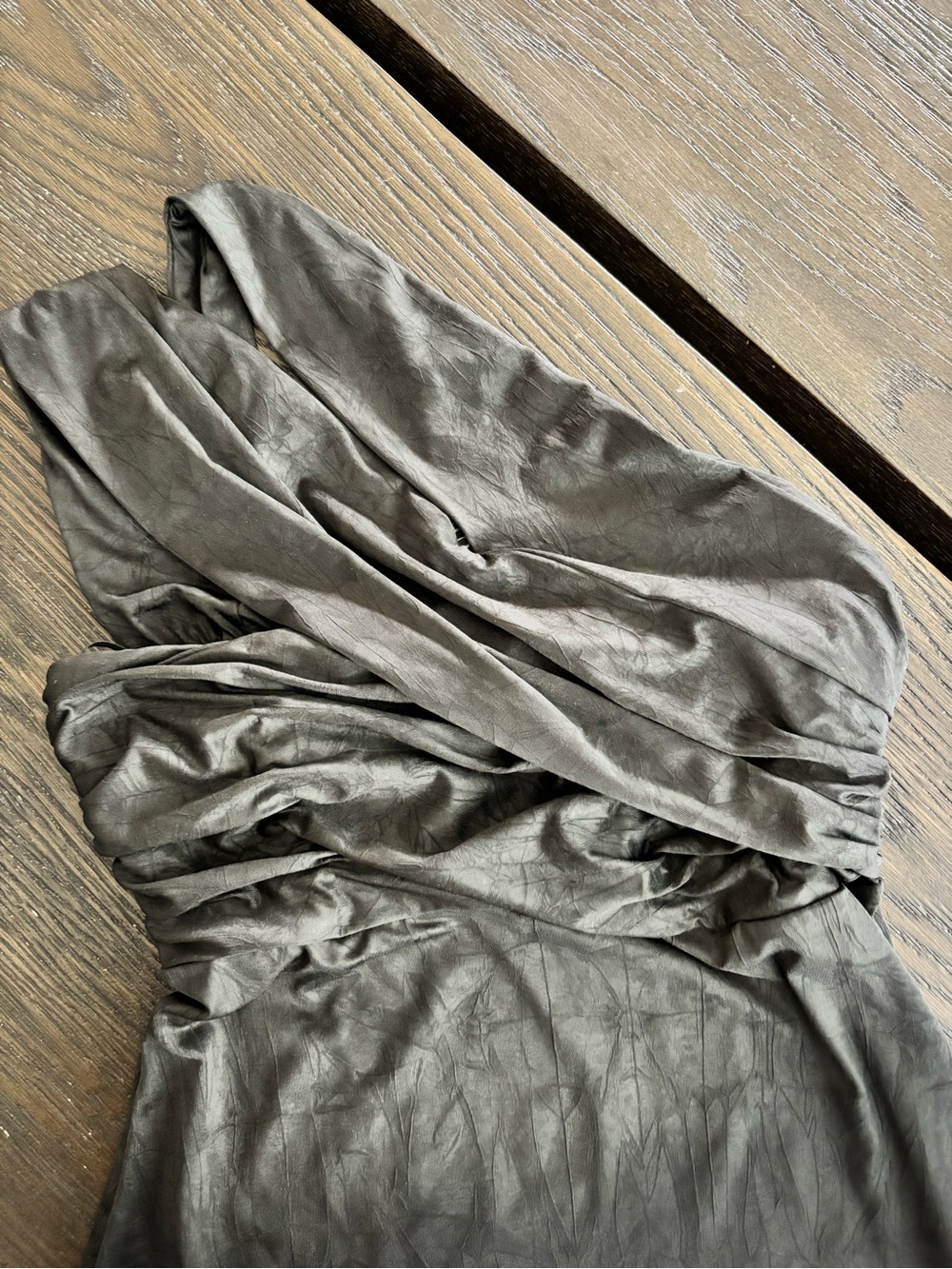 Guess Olive-Tone Ruched Asymmetrical Dress